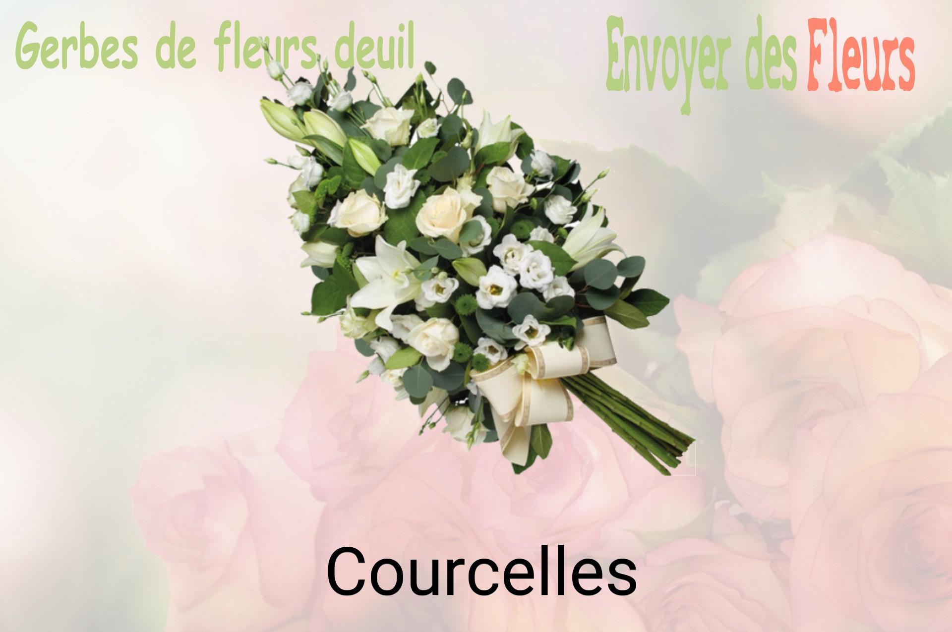 Gerbe de fleurs de deuil livrée à Courcelles